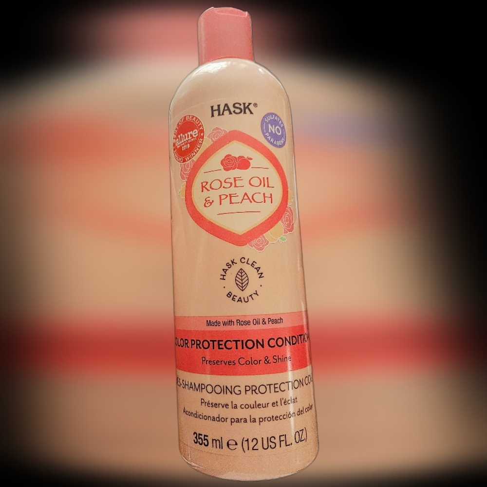 NWT HASK ROSE OIL & PEACH COLOR PROTECTION CONDITIONER 12OZ!